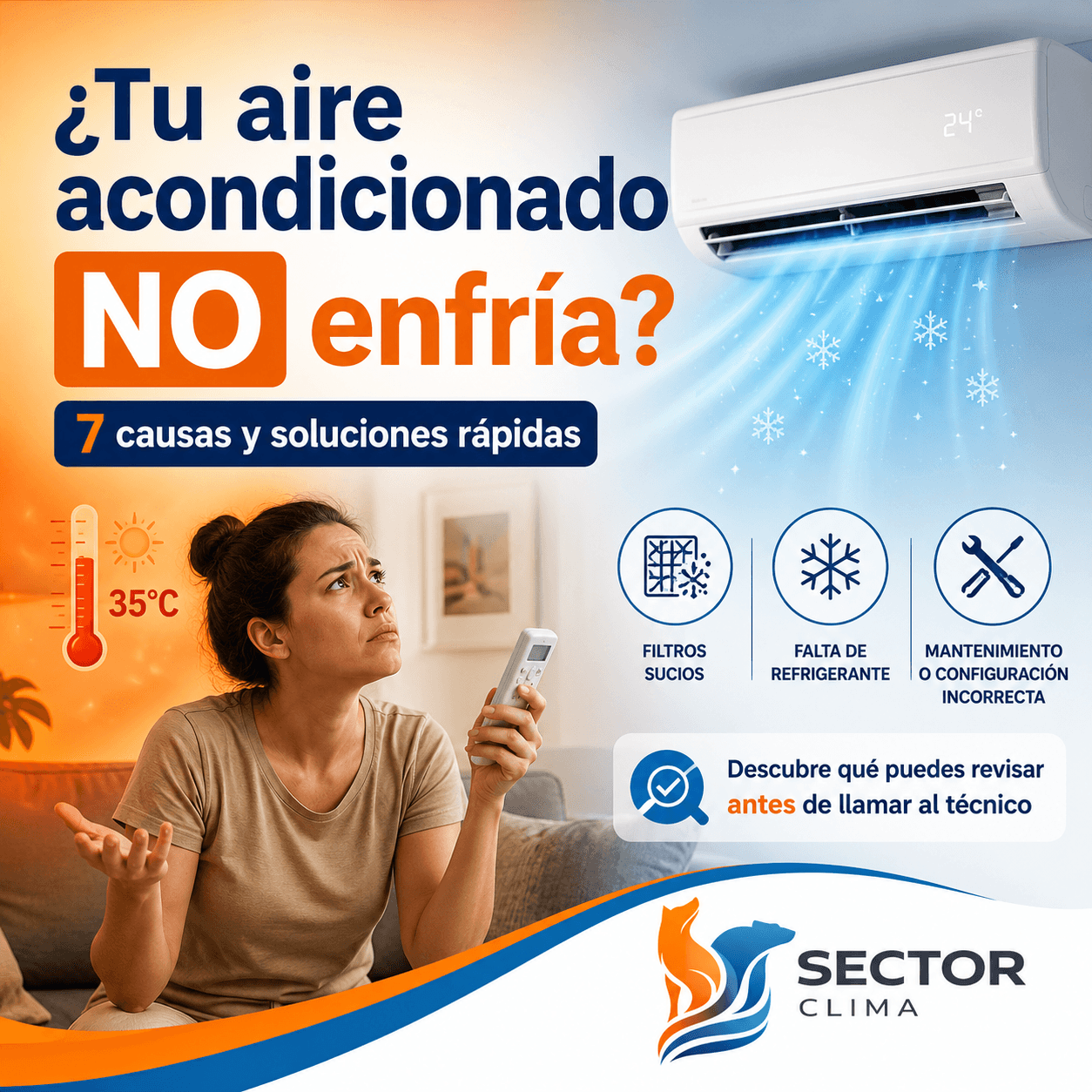 Por qué mi aire acondicionado no enfría